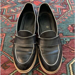 Tod's Black and White Loafers